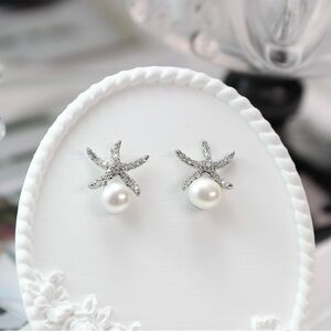 Elegant Starfish Freshwater Pearl Earrings
